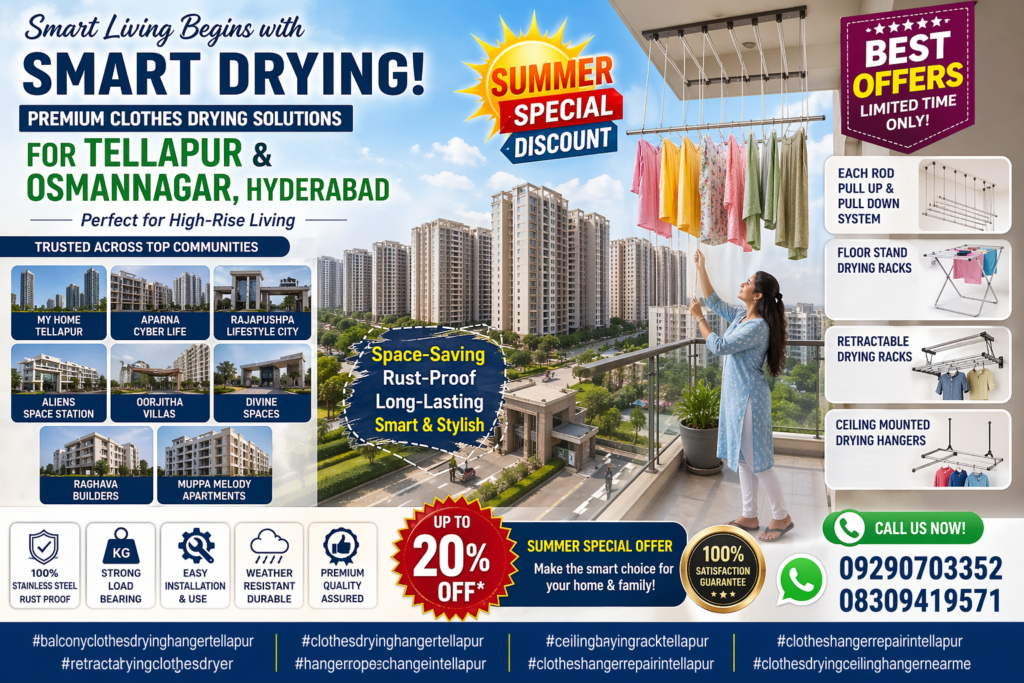 Clothes Drying Hanger Tellapur OsmanNagar Call 09290703352