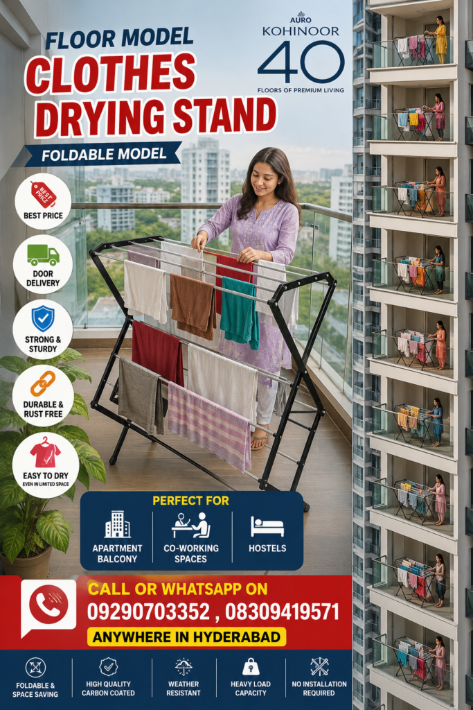 Clothes Drying Rack Floor Stand Model Hyderabad