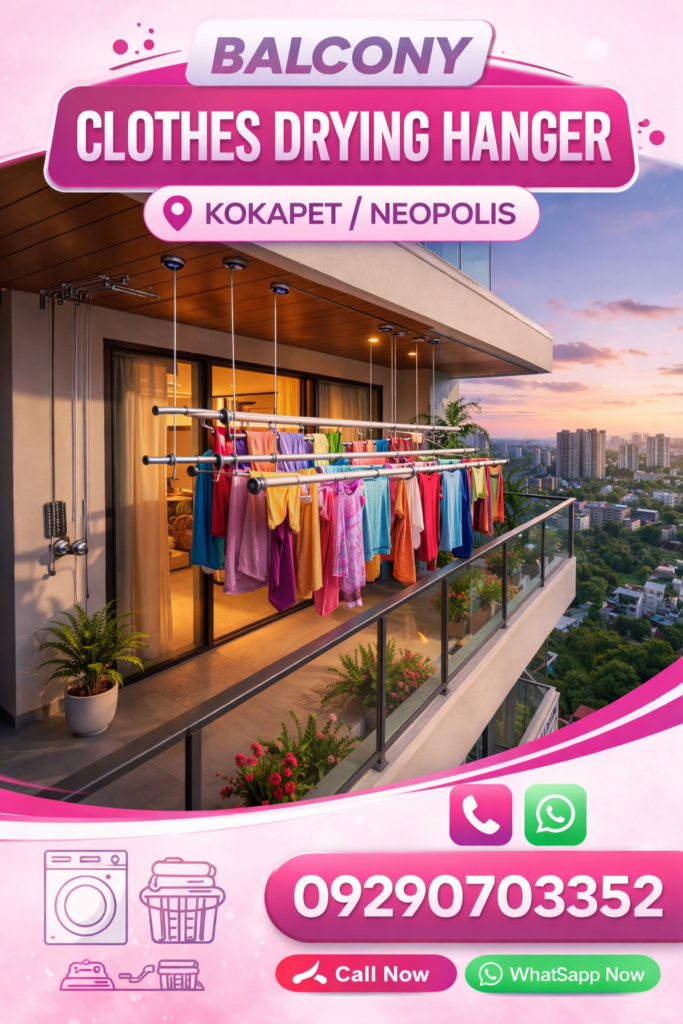balcony clothes drying hanger Neopolis kokapet call 09290703352